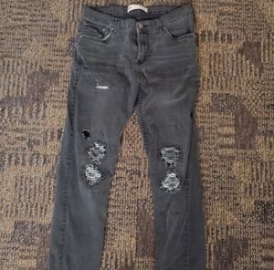 Levi's Charcoal Distressed Slim Taper Skinny Jeans